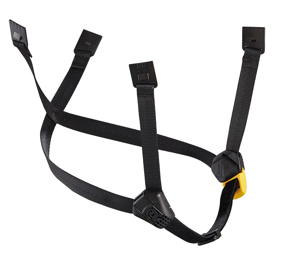 PETZL DUAL kinband voor VERTEX® en STRATO® helm - Geel/Zwart - Extra lang