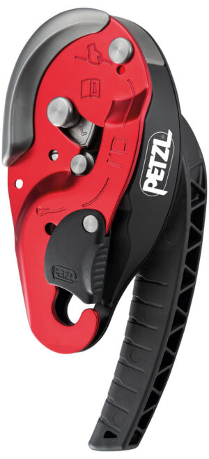 PETZL I’D® L Zelfremmend afdaalapparaat zwaardere belasting - Rood - 12.5-13mm