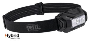 PETZL ARIA® 1 RGB Hoofdlamp - Rood/Groen/Blauw licht - Zwart - Herlaadbaar