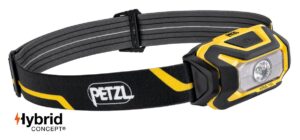 PETZL ARIA® 1R Hoofdlamp - Wit licht - Zwart/Geel - Herlaadbaar