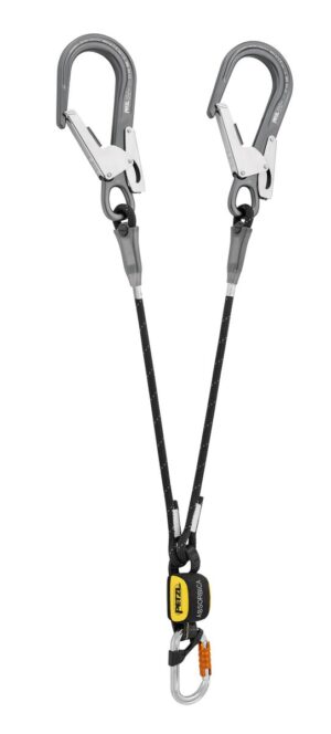 PETZL ABSORBICA®-Y MGO Dubbele vallijn - Met energieabsorber en karabiners - Touweinde - 80CM -  EU