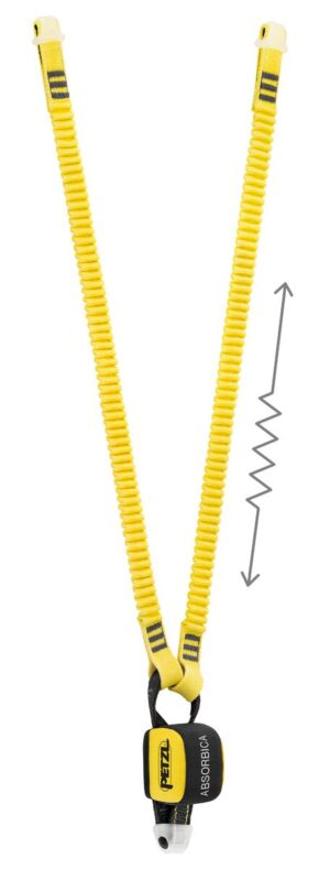 PETZL ABSORBICA®-Y 150 Dubbele vallijn - Met energieabsorber - Elastisch touweinde - 150CM