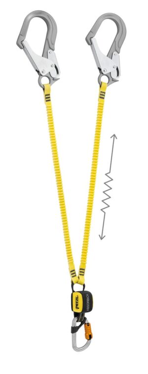 PETZL ABSORBICA®-Y MGO Dubbele vallijn - Met energieabsorber en karabiners - Elastisch touweinde - 150CM - International
