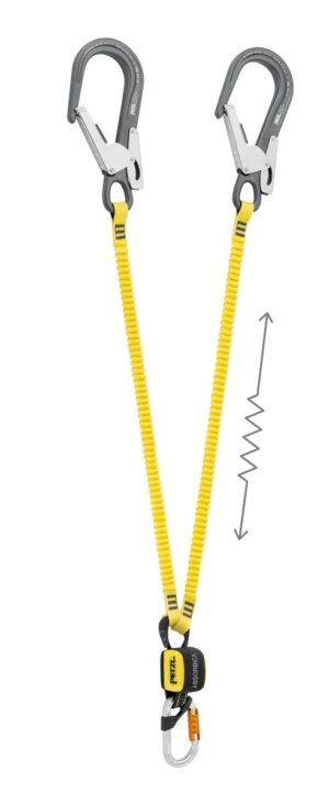 PETZL ABSORBICA®-Y MGO Dubbele vallijn - Met energieabsorber en karabiners - Elastisch touweinde - 150CM - EU