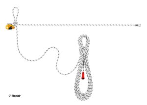 PETZL GRILLON Verstelbare leeflijn voor werkpositionering – 20M - Wit/Geel - Afbeelding 6