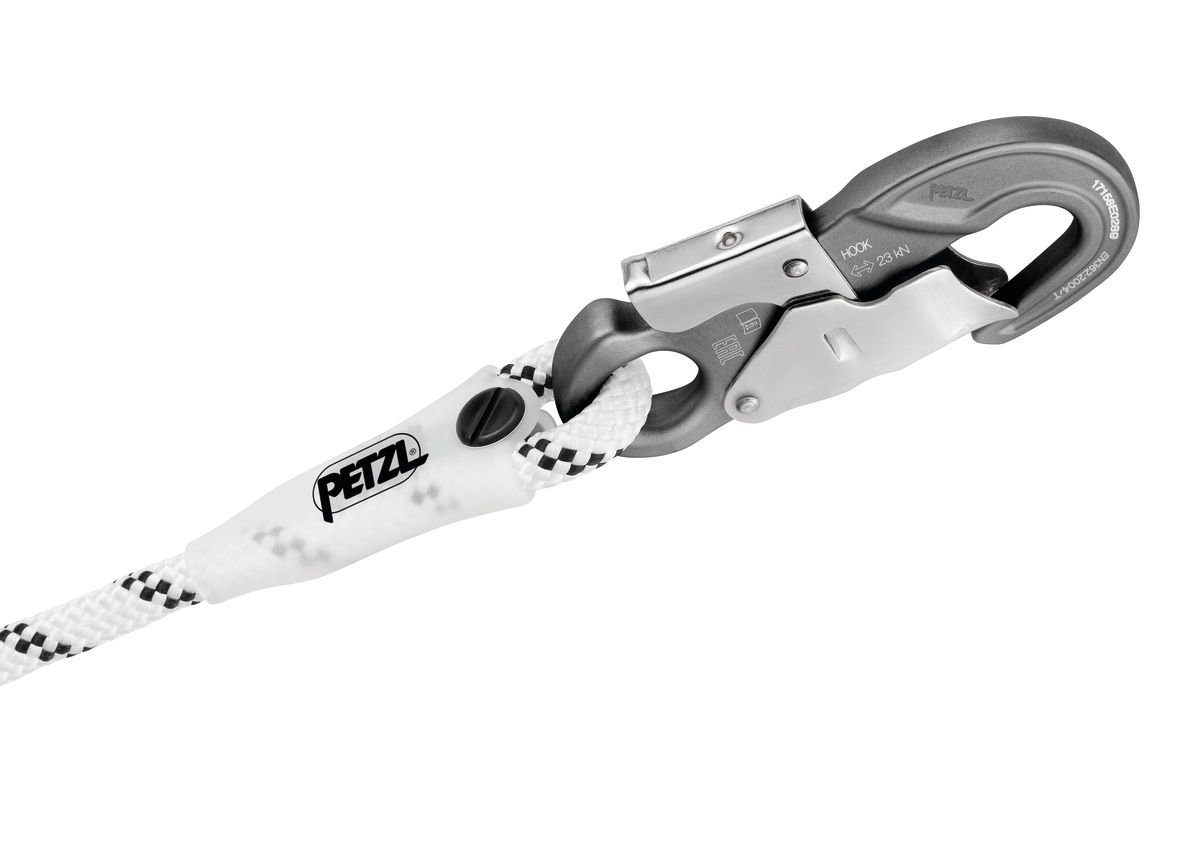 PETZL GRILLON HOOK Positioneringslijn - Verstelbaar - Met HOOK karabiner - 3M - Wit/Geel - EU - Afbeelding 2