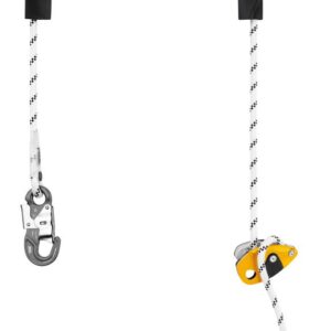 PETZL GRILLON HOOK Positioneringslijn - Verstelbaar - Met HOOK karabiner - 2M - Wit/Geel - EU