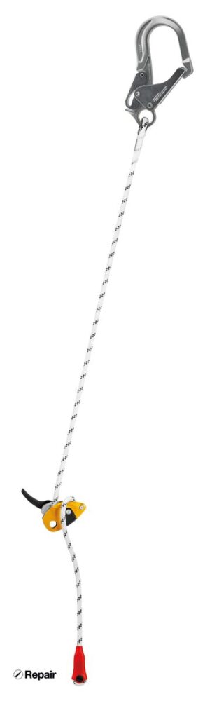 PETZL GRILLON MGO Positioneringslijn - Verstelbaar - Met MGO karabiner - 3M - Wit/Geel