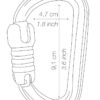 PETZL Bm'D Aluminium karabiner - Triact-Lock - Grijs