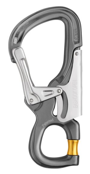 PETZL EASHOOK OPEN Aluminium karabiner - Automatic - Grijs/Geel