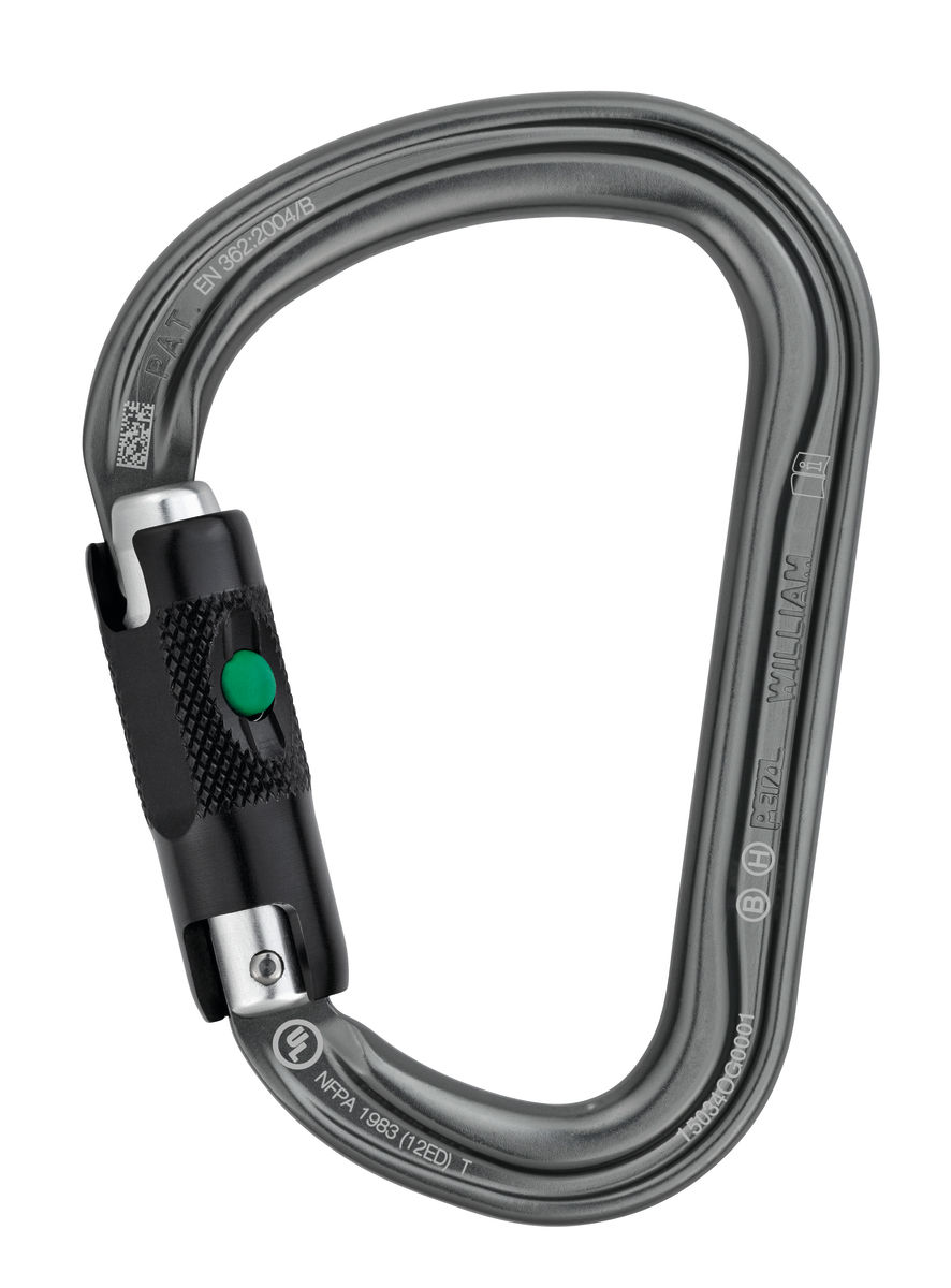 PETZL WILLIAM Aluminium karabiner - Ball-Lock - Grijs