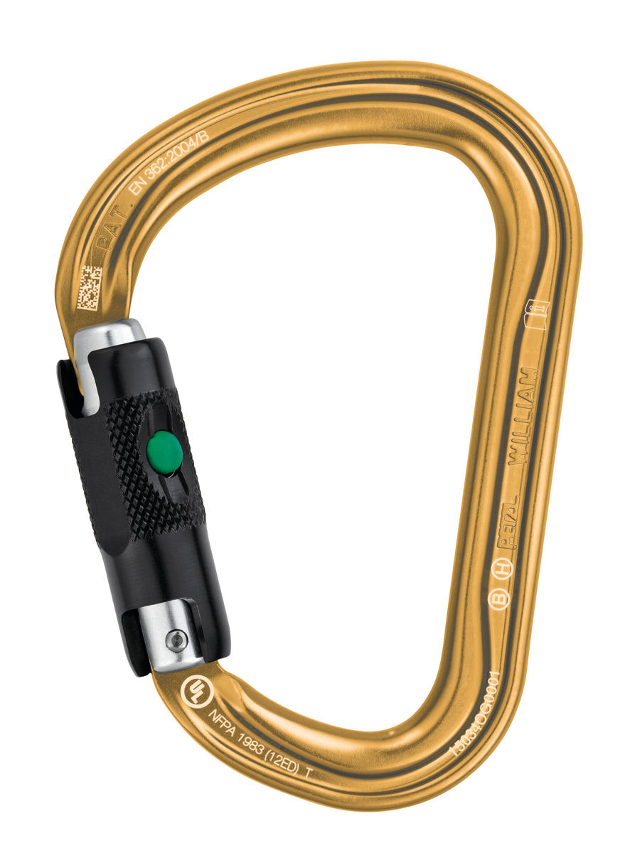 PETZL WILLIAM Aluminium karabiner - Ball-Lock - Goud
