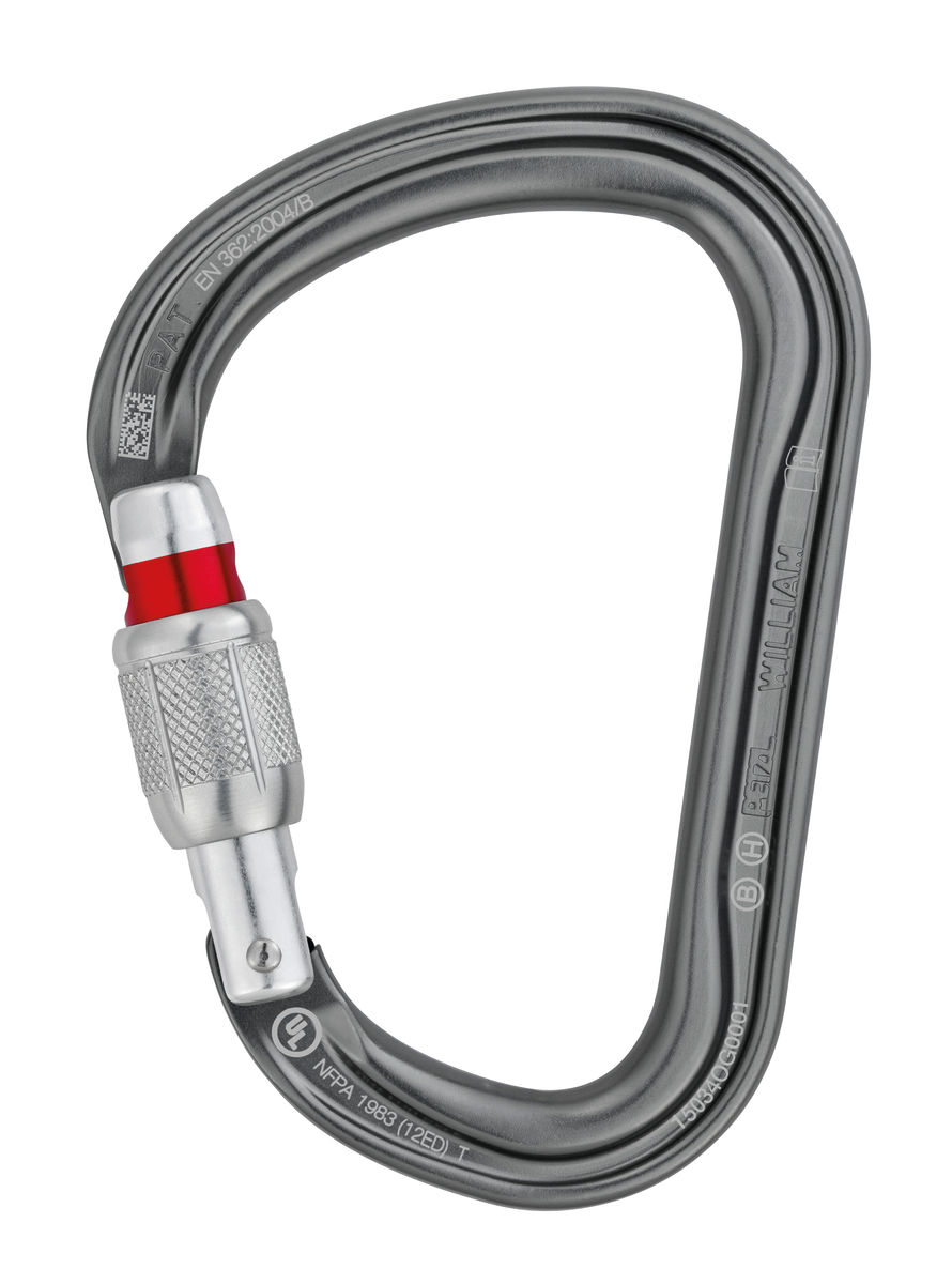 PETZL WILLIAM Aluminium karabiner - Screw-Lock - Grijs
