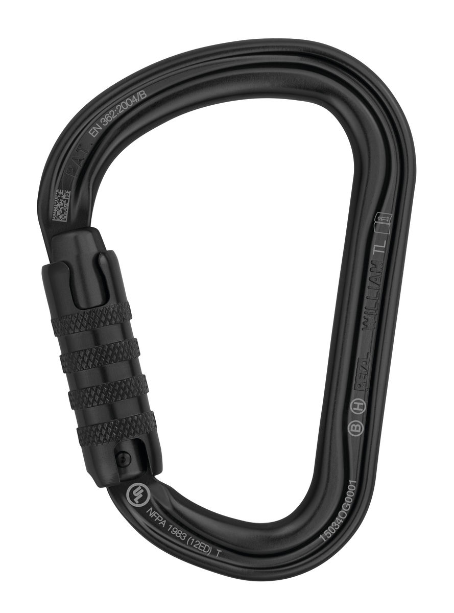 PETZL WILLIAM Aluminium karabiner - Triact-Lock - Zwart