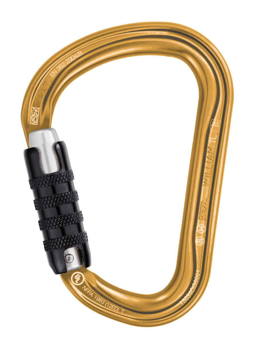 PETZL WILLIAM Aluminium karabiner - Triact-Lock - Goud