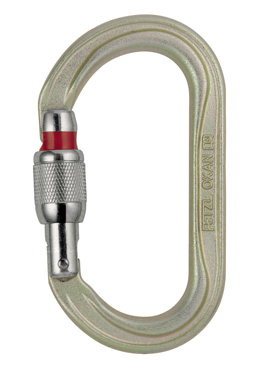 PETZL OXAN Stalen karabiner - Screw-Lock - Zwart