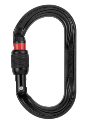 PETZL OXAN Stalen karabiner - Screw-Lock - Zwart