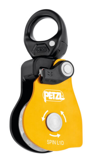 PETZL SPIN L1D Katrol zonder teruglooprem - Geel