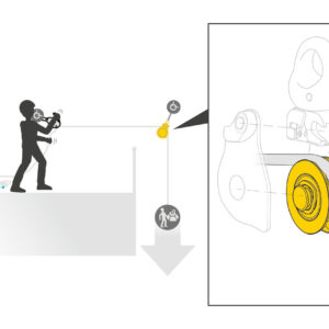 PETZL SPIN L1D Katrol zonder teruglooprem - Geel - Afbeelding 6