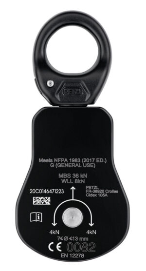 PETZL SPIN L1 Katrol zonder teruglooprem - L1 - Zwart - Afbeelding 2