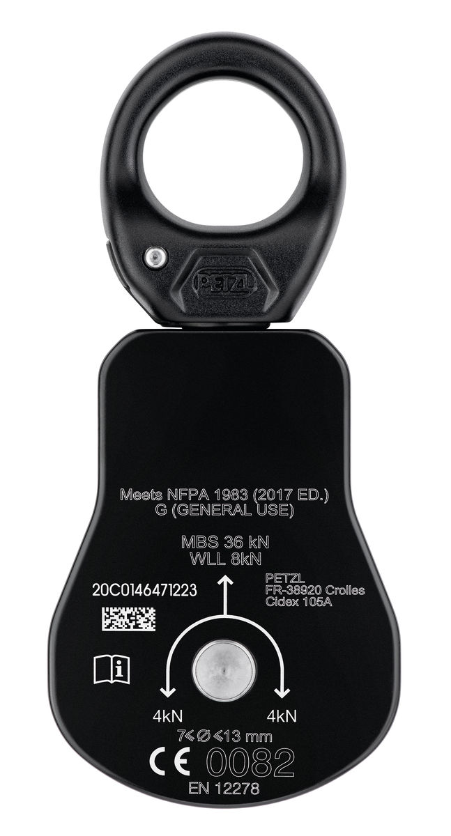 PETZL SPIN L1 Katrol zonder teruglooprem - L1 - Zwart - Afbeelding 2