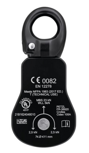 PETZL SPIN S1 Katrol zonder teruglooprem - Zwart - Afbeelding 2