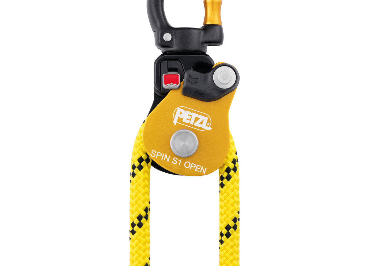 PETZL SPIN S1 OPEN Katrol zonder teruglooprem - Geel - Afbeelding 4