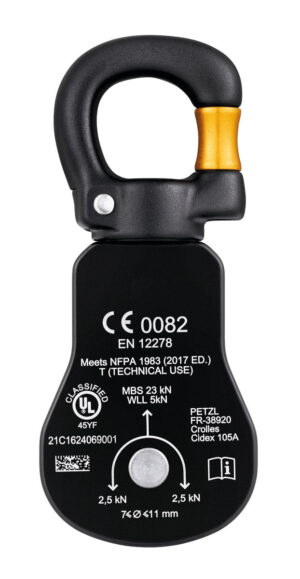 PETZL SPIN S1 OPEN Katrol zonder teruglooprem - Geel - Afbeelding 6