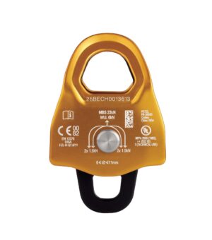 PETZL MINDER S2 Katrol zonder teruglooprem - Dubbel - Geel - Afbeelding 2