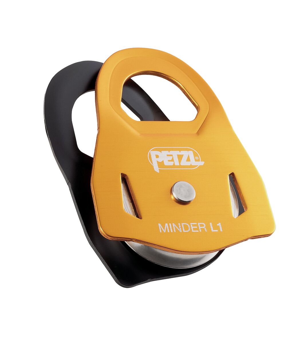 PETZL MINDER L1 Katrol zonder teruglooprem - Enkel - Geel