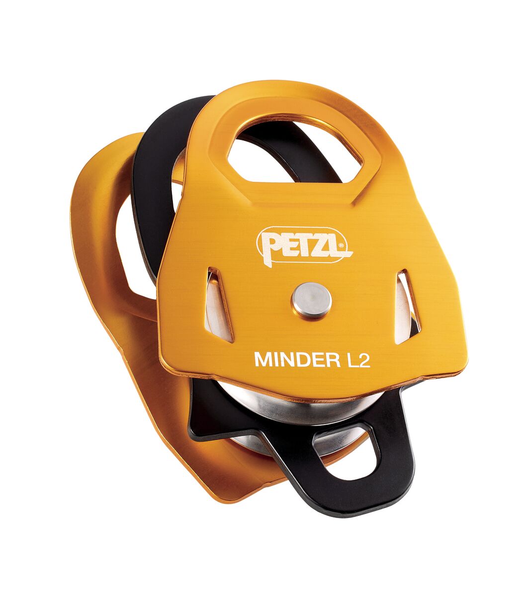 PETZL MINDER L2 Katrol zonder teruglooprem - Dubbel - Geel