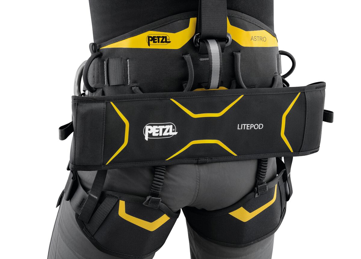 PETZL LITEPOD Compact zitje voor hangend werk - Zwart/Geel - Afbeelding 2