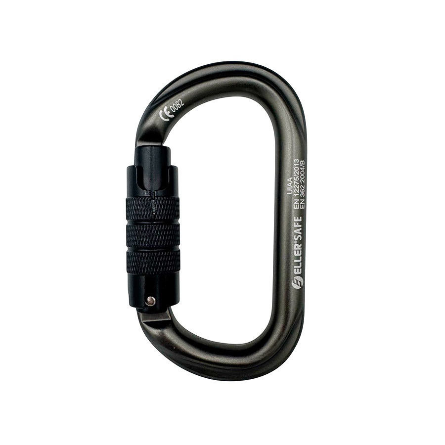 ELLERsafe CA-ELLIPSE-TW Karabijnhaak - Aluminium - Twistlock - Grijs