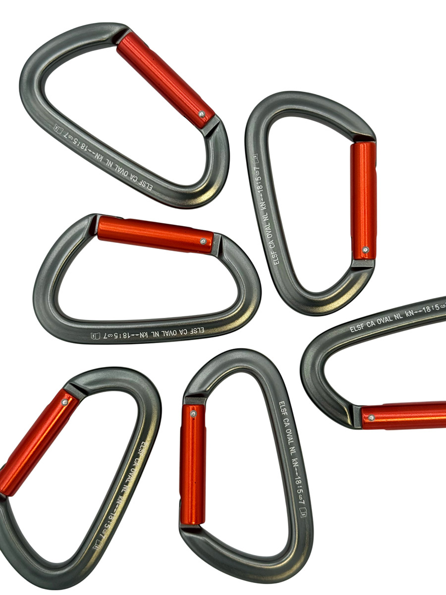 ELLERsafe CA-OVAL-NL Karabijnhaak - Aluminium - Non-lock - Oranje - Afbeelding 6