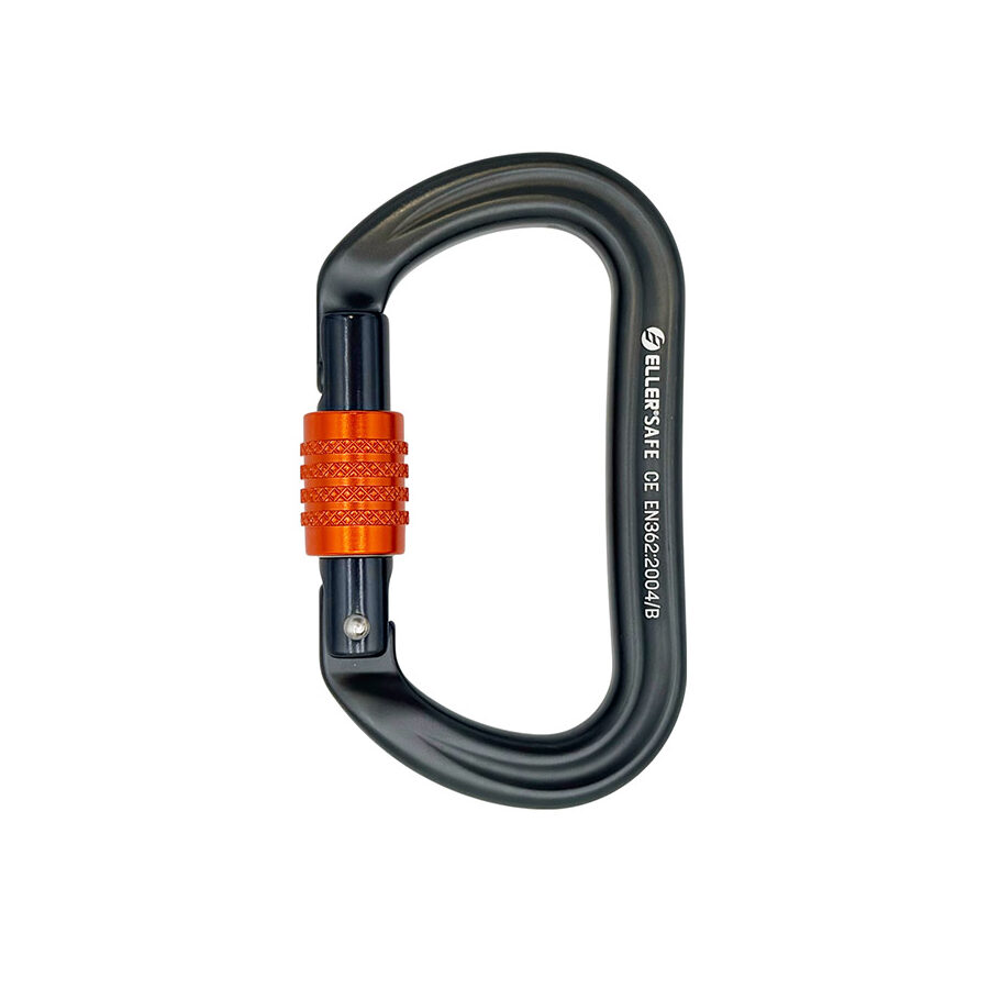 ELLERsafe CA-OVAL-SL Karabijnhaak - Aluminium - Schroefsluiting - Oranje - Afbeelding 2