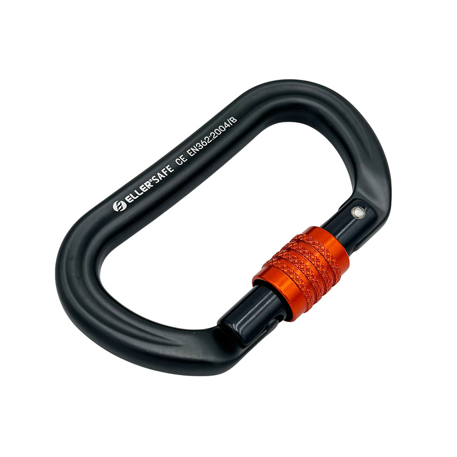 ELLERsafe CA-OVAL-SL Karabijnhaak - Aluminium - Schroefsluiting - Oranje - Afbeelding 3