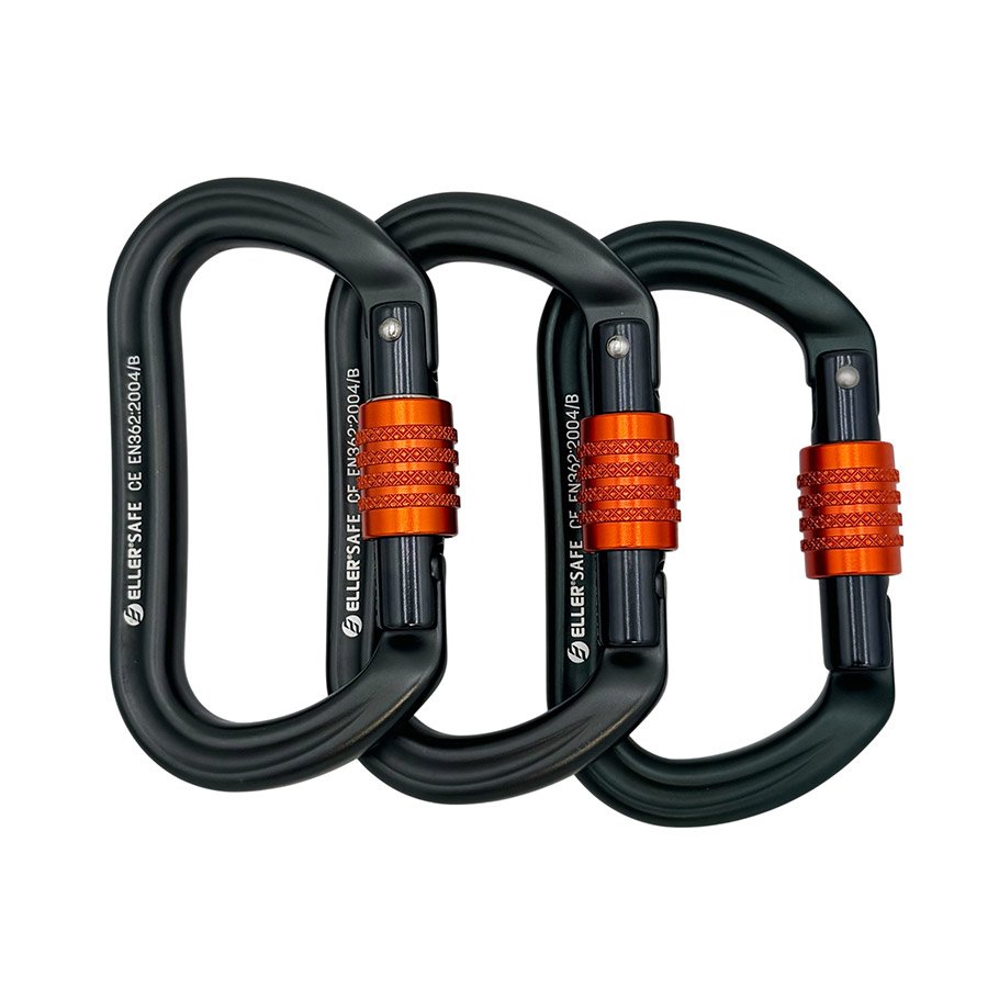 ELLERsafe CA-OVAL-SL Karabijnhaak - Aluminium - Schroefsluiting - Oranje - Afbeelding 4