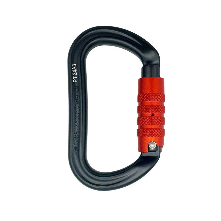 ELLERsafe CA-OVAL-TR Karabijnhaak - Aluminium - Trilock - Oranje - Afbeelding 2