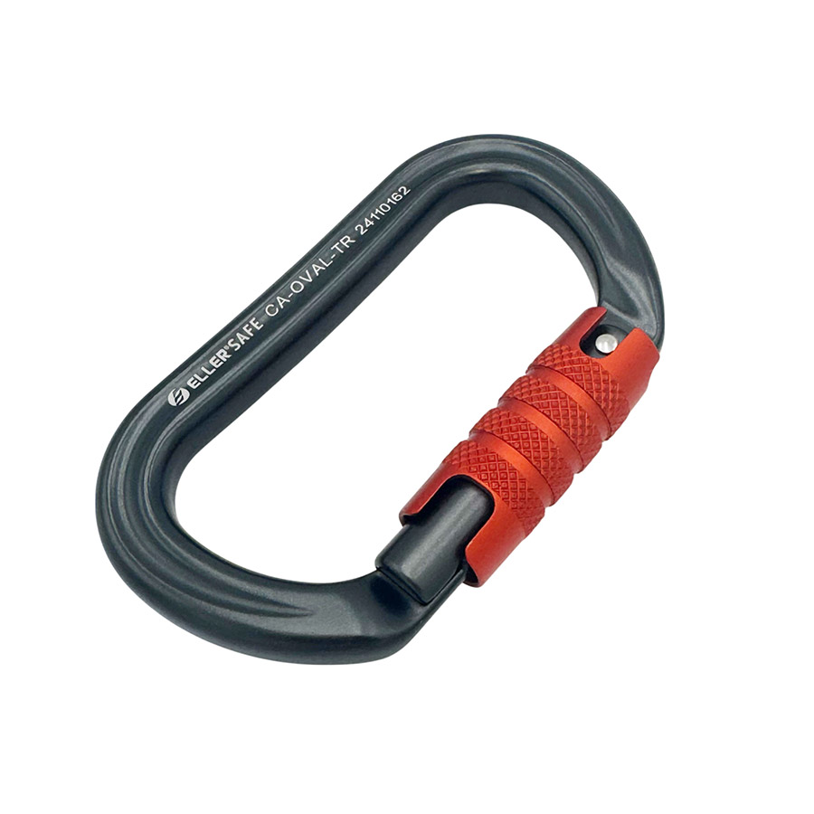 ELLERsafe CA-OVAL-TR Karabijnhaak - Aluminium - Trilock - Oranje - Afbeelding 3