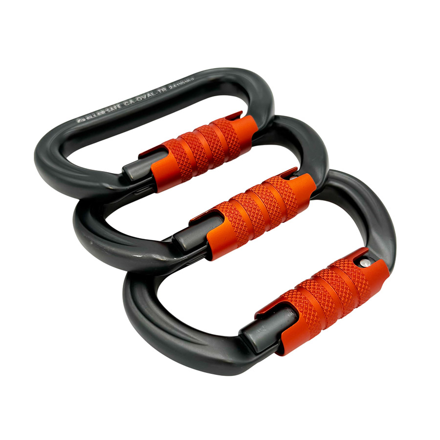 ELLERsafe CA-OVAL-TR Karabijnhaak - Aluminium - Trilock - Oranje - Afbeelding 5