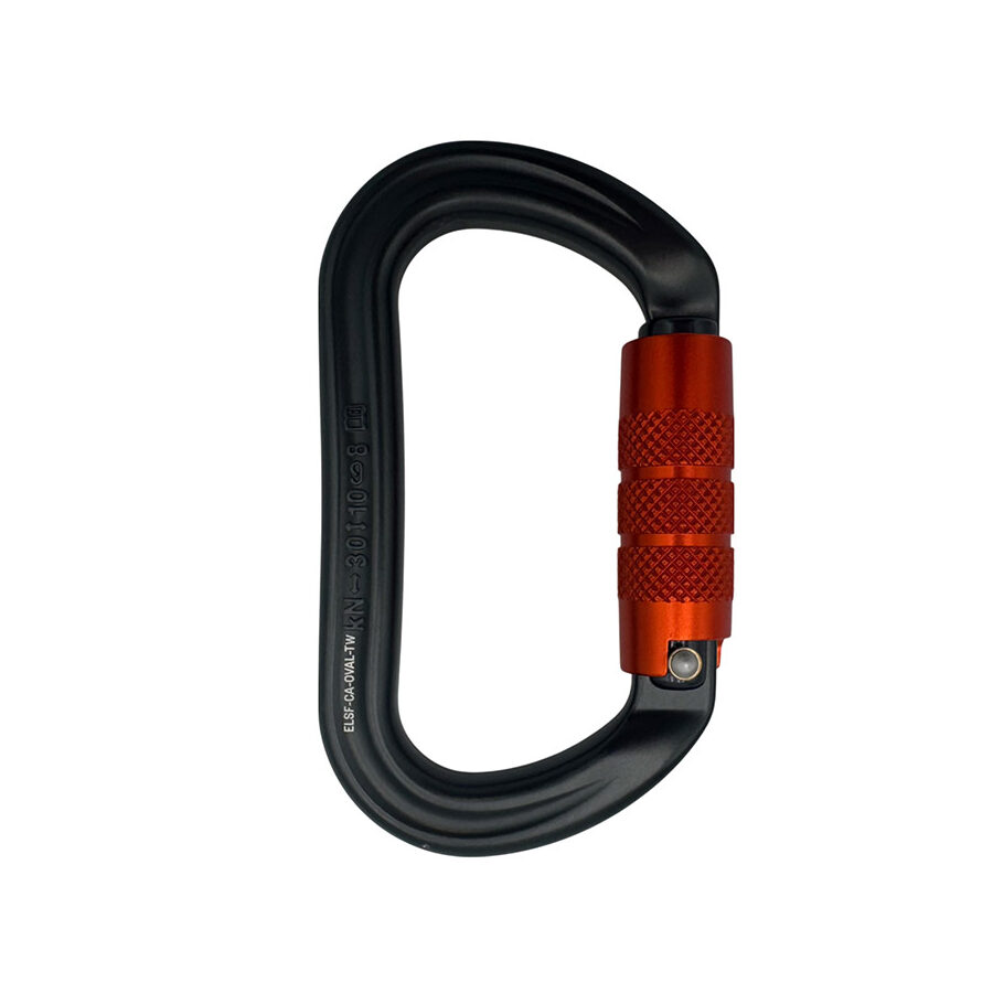 ELLERsafe CA-OVAL-TW Karabijnhaak- Aluminium - Twistlock - Oranje - Afbeelding 2