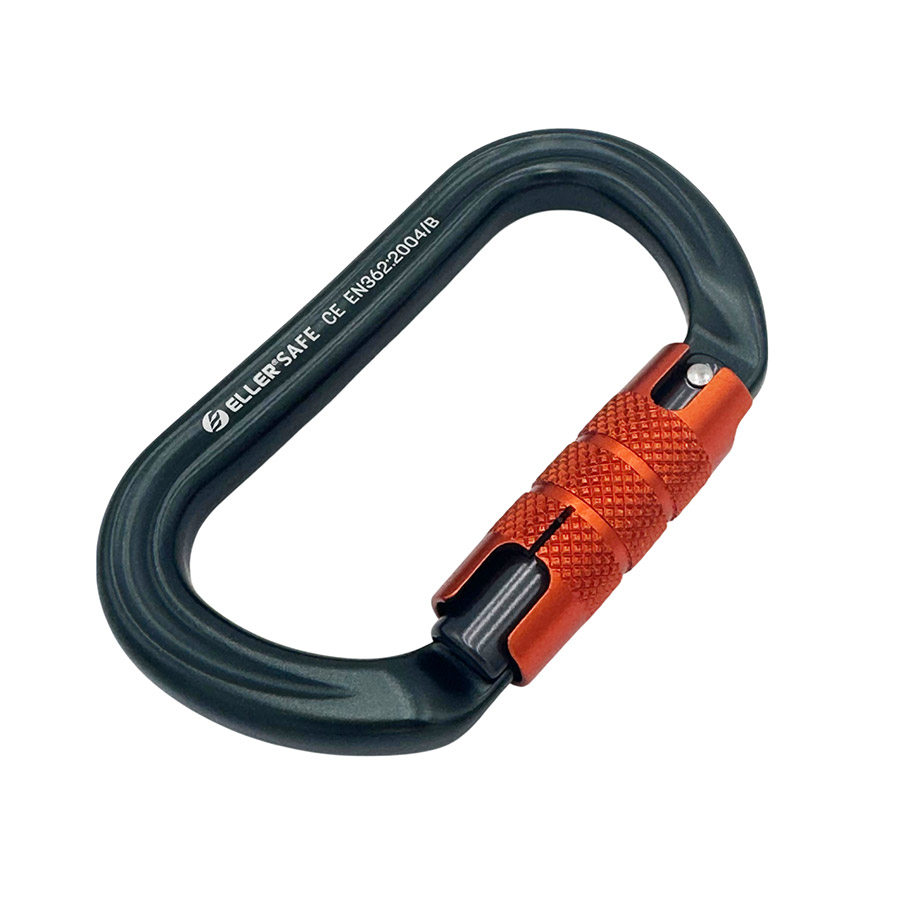 ELLERsafe CA-OVAL-TW Karabijnhaak- Aluminium - Twistlock - Oranje - Afbeelding 3