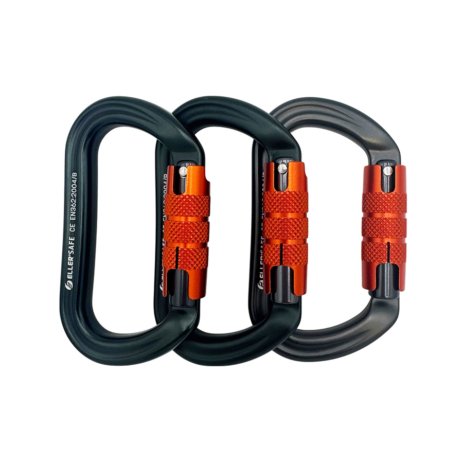 ELLERsafe CA-OVAL-TW Karabijnhaak- Aluminium - Twistlock - Oranje - Afbeelding 4